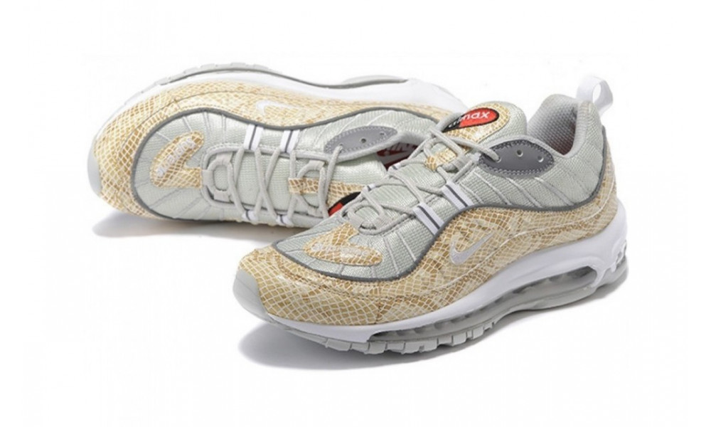 Air max 98 white silver gold hotsell